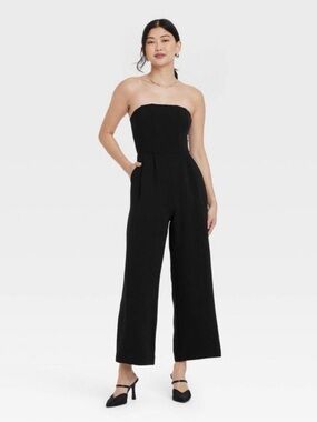 a new day Strapless Wide-Leg Jumpsuit - Black